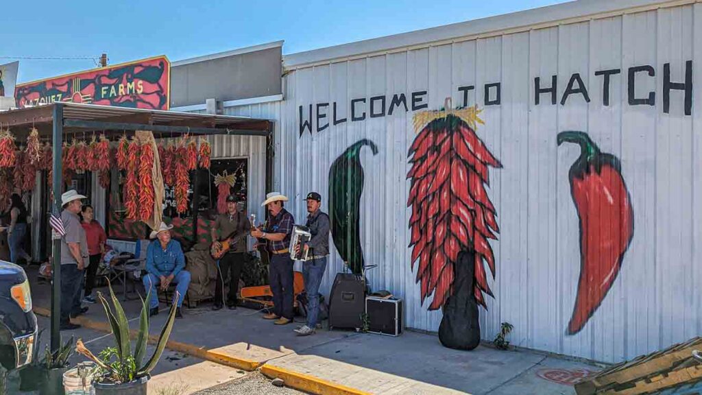 A welcome to Hatch sign at the Hatch Chile Festival