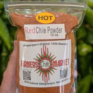 12 ounces of Farmers Chile Market Hatch red chile powder