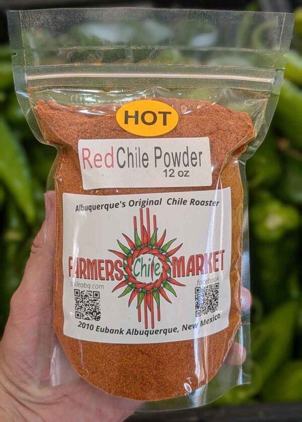 12 ounces of Farmers Chile Market Hatch red chile powder