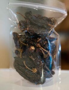 bag of bag of mexican dried chipotle morita, or smoke dried ripe jalapeno