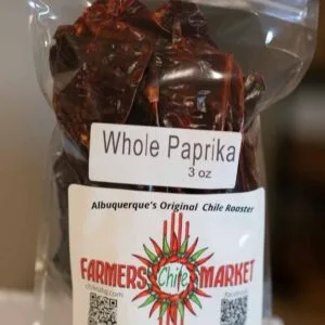 a bag fulll of dried paprika pods